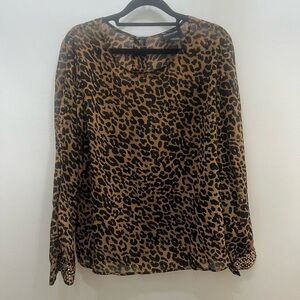Focus 2000 Leopard Print long sleeves Blouse in Brown and Black